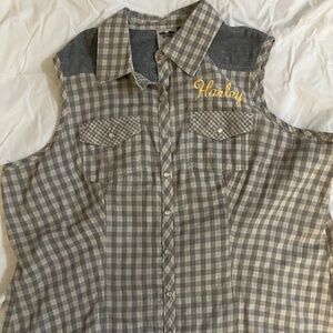 Harley Davidson Sleeveless Button Up Shirt